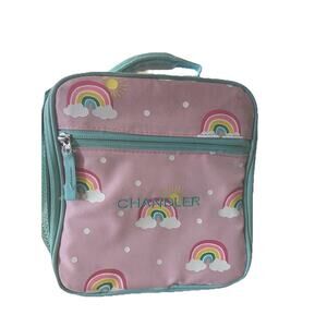 Pottery Barn Kids Mackenzie Pink Rainbow Glow in Dark‎ Lunch Box Mono “Chandler”
